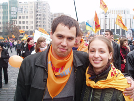 Алексей и Светлана Гриценки во время Оранжевой революции